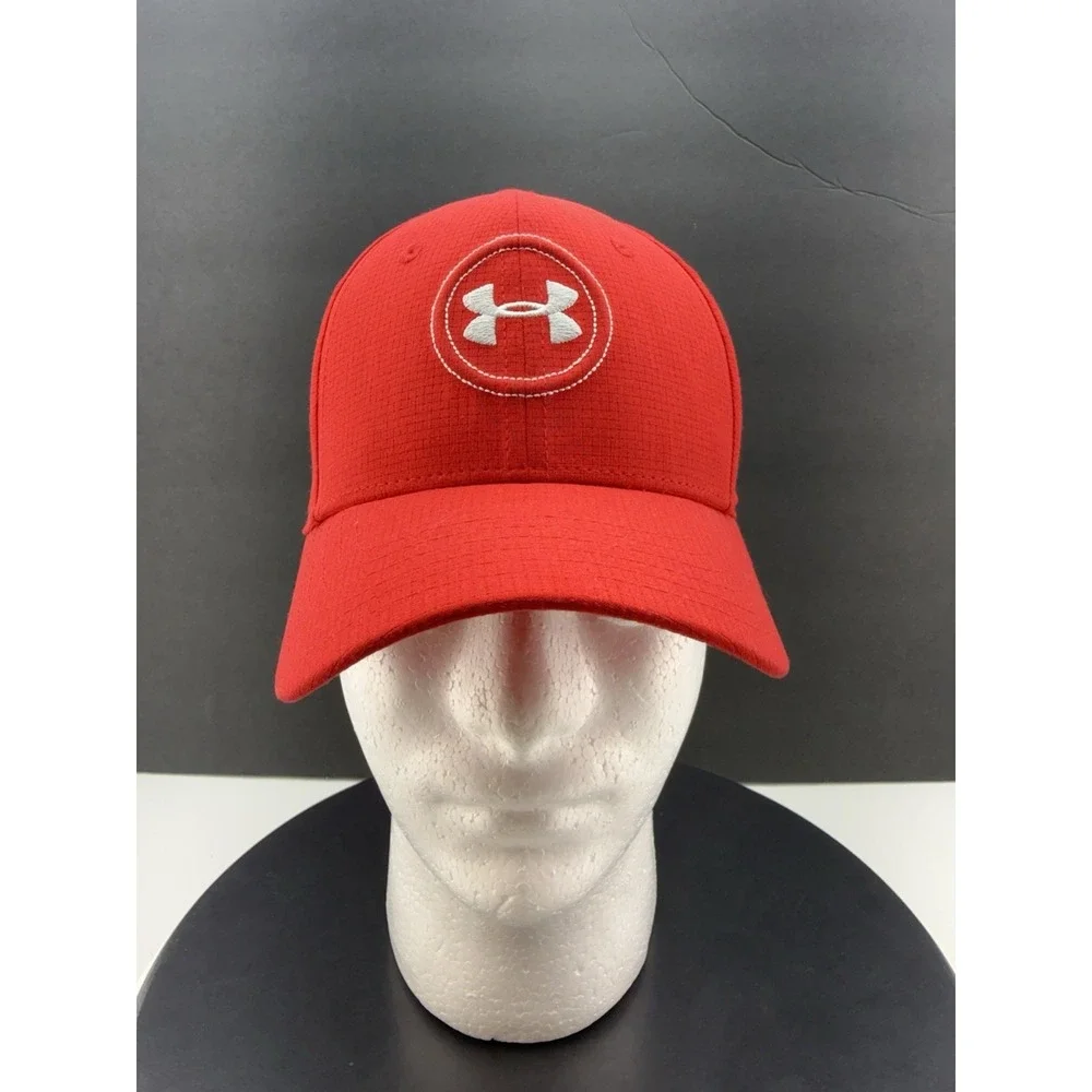 Under Armour Jordan Spieth Drive Golf Hat Red Youth Size SM/MD‎ Fitted Cap